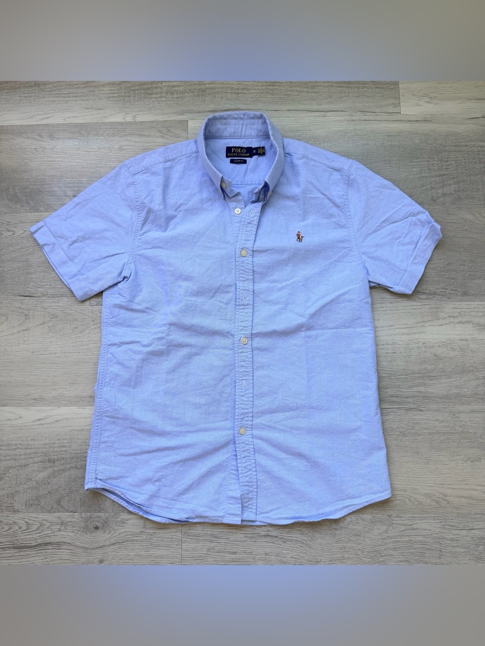 Ralph Lauren Light Blue Short-Sleeve Button-Down Oxford Shirt